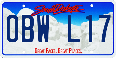 SD license plate 0BWL17