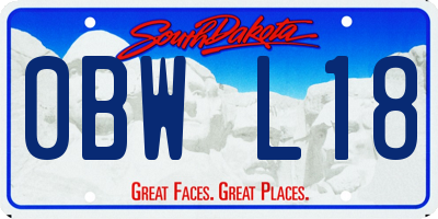 SD license plate 0BWL18