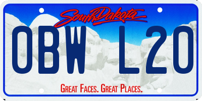 SD license plate 0BWL20