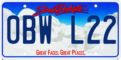 SD license plate 0BWL22