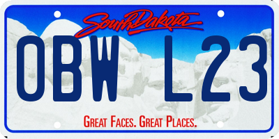 SD license plate 0BWL23