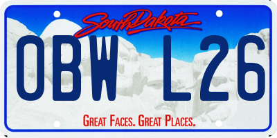 SD license plate 0BWL26