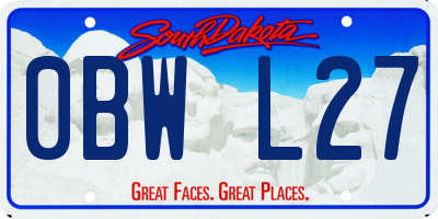 SD license plate 0BWL27