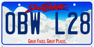 SD license plate 0BWL28