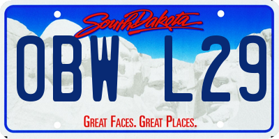 SD license plate 0BWL29