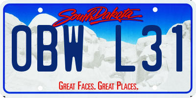 SD license plate 0BWL31