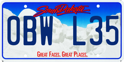 SD license plate 0BWL35