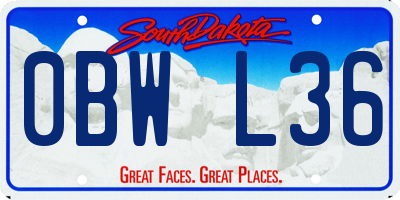 SD license plate 0BWL36