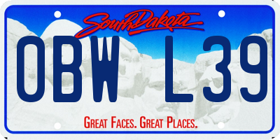 SD license plate 0BWL39