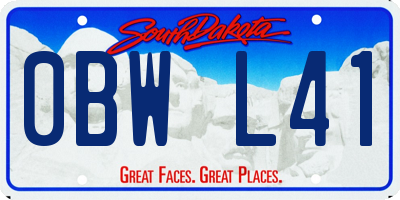 SD license plate 0BWL41