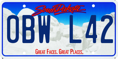 SD license plate 0BWL42