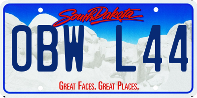 SD license plate 0BWL44