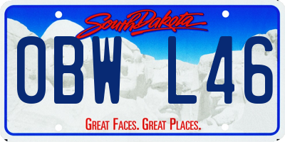 SD license plate 0BWL46