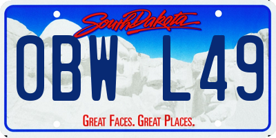 SD license plate 0BWL49