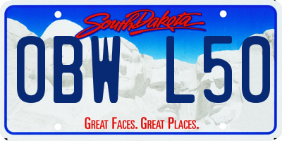 SD license plate 0BWL50