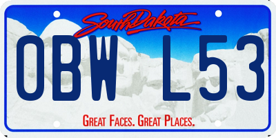 SD license plate 0BWL53