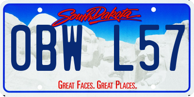 SD license plate 0BWL57
