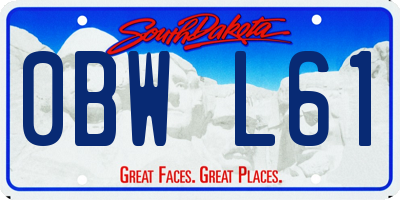 SD license plate 0BWL61