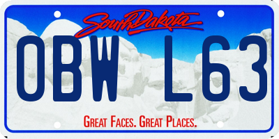 SD license plate 0BWL63