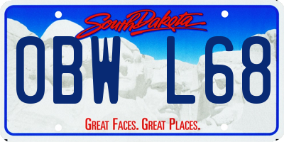 SD license plate 0BWL68