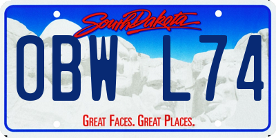 SD license plate 0BWL74