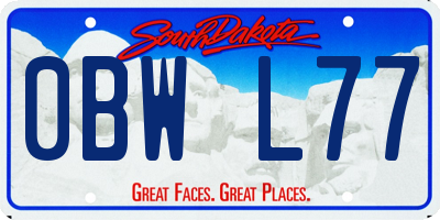 SD license plate 0BWL77