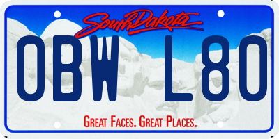 SD license plate 0BWL80