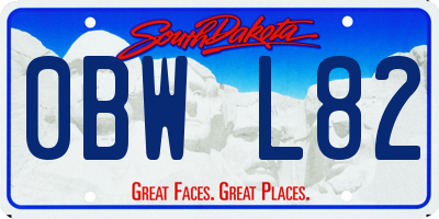 SD license plate 0BWL82