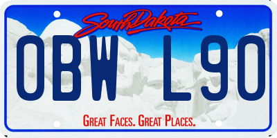 SD license plate 0BWL90