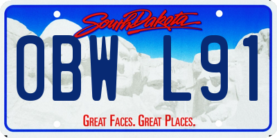SD license plate 0BWL91
