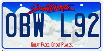 SD license plate 0BWL92