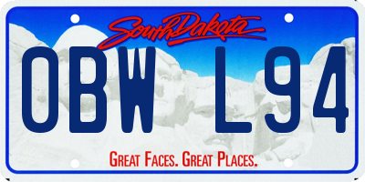 SD license plate 0BWL94