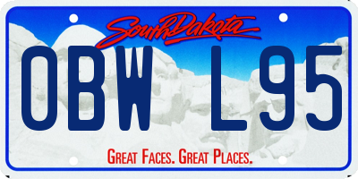 SD license plate 0BWL95