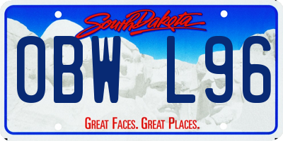 SD license plate 0BWL96