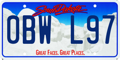 SD license plate 0BWL97
