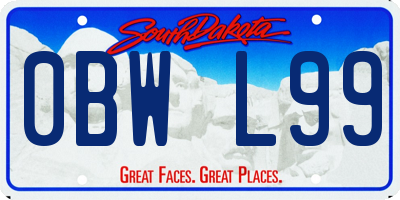 SD license plate 0BWL99
