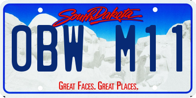 SD license plate 0BWM11