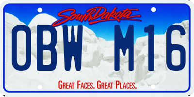 SD license plate 0BWM16