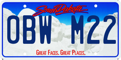 SD license plate 0BWM22