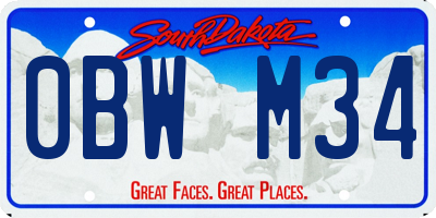 SD license plate 0BWM34