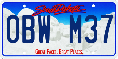 SD license plate 0BWM37