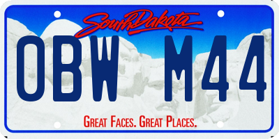 SD license plate 0BWM44