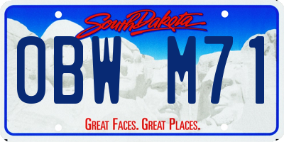 SD license plate 0BWM71