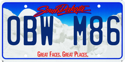 SD license plate 0BWM86