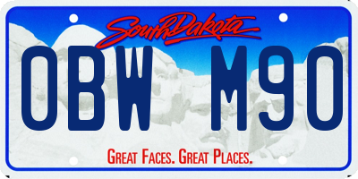 SD license plate 0BWM90