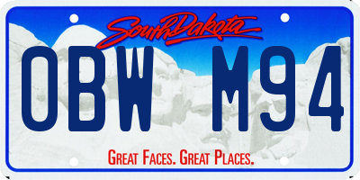 SD license plate 0BWM94