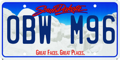 SD license plate 0BWM96