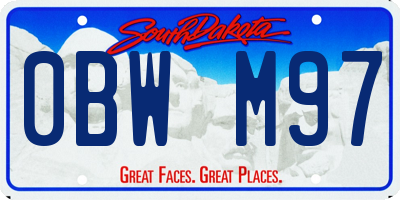 SD license plate 0BWM97