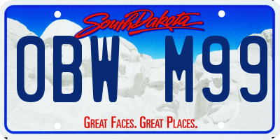 SD license plate 0BWM99