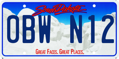 SD license plate 0BWN12